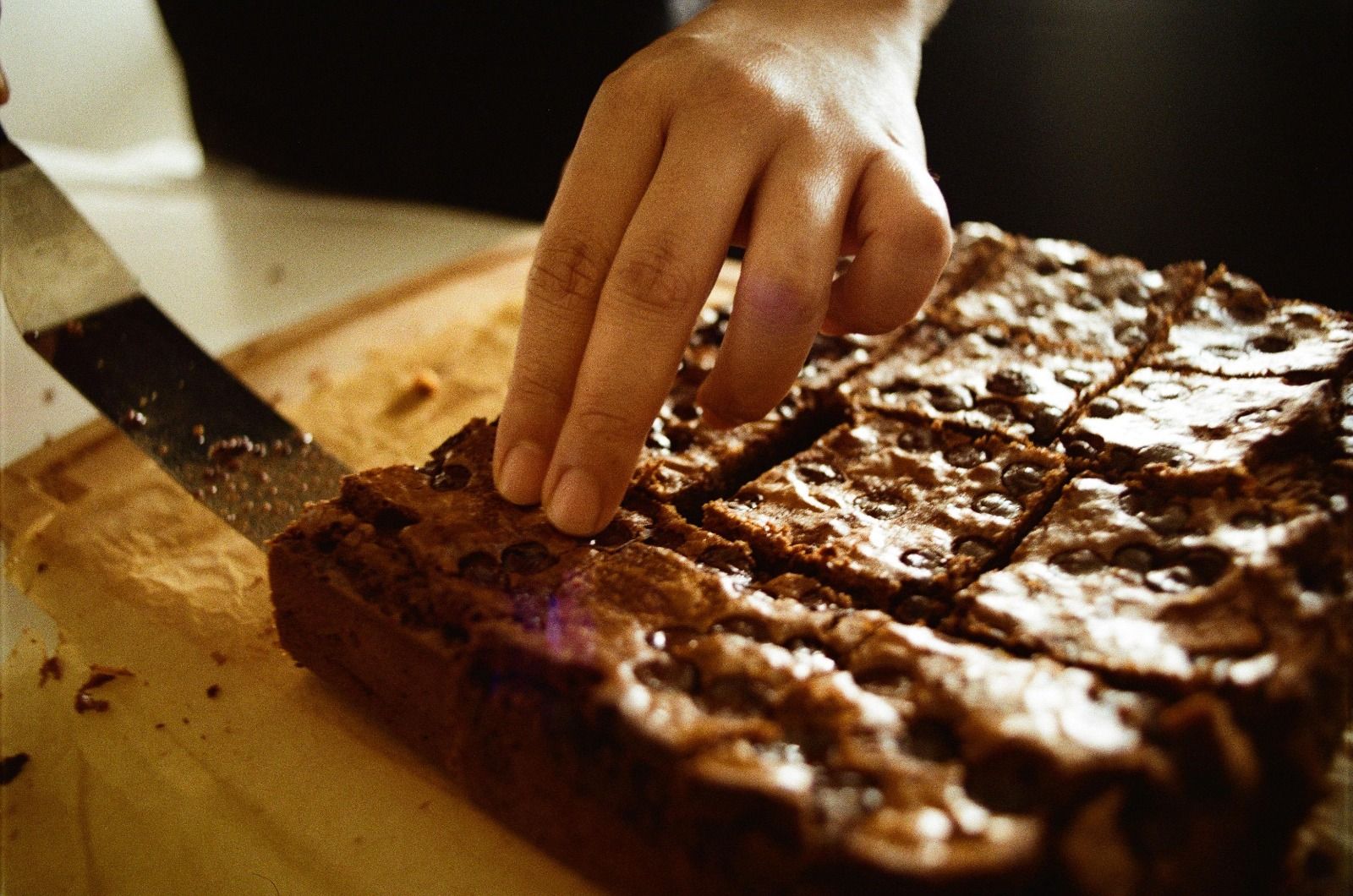 Chocolate Chip Brownie Slab